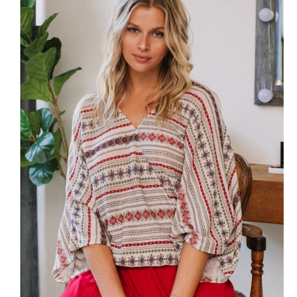 35531 Geometric Print Sweater